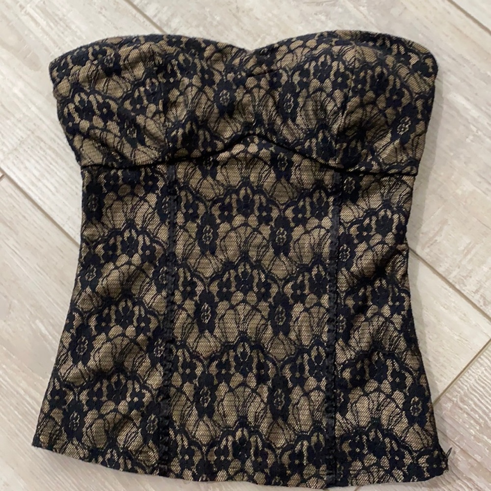 Strapless corset style top